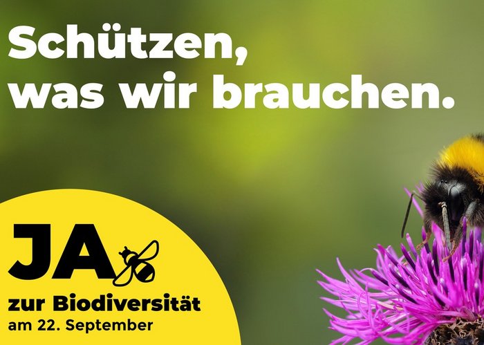 Das Abstimmungsplakat für ein JA zur Biodiversität
